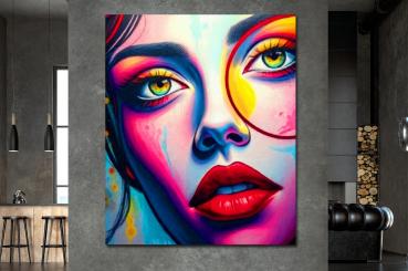 Buntes abstraktes pop art gesicht kaufen original einzelstück